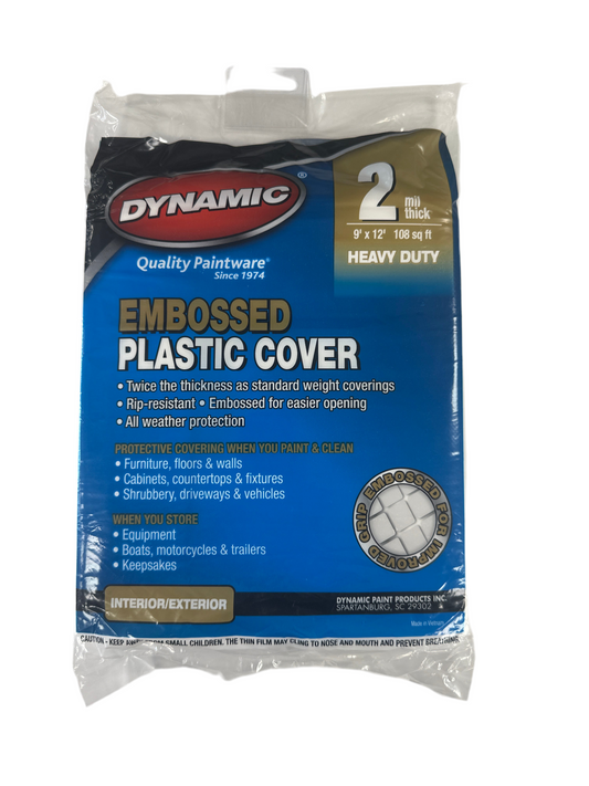 9' X 12' 2 Mil Emossed Plastic Drop Cloth Flat Pack